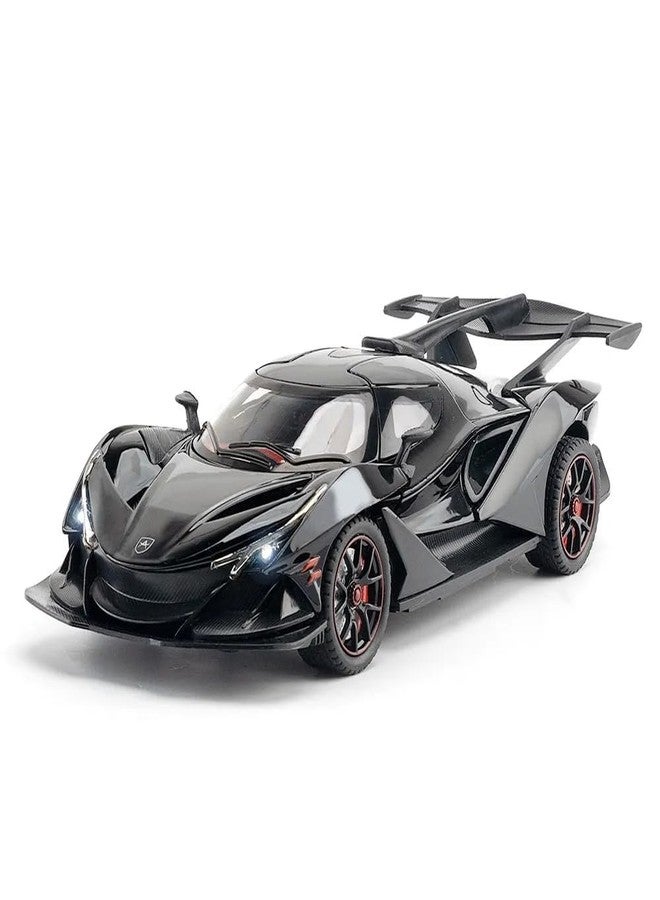 KING FORU 1:24 Scale Exclusive Alloy Metal Pull Back Die-cast Car Model with Sound Light Mini Auto Toy for Kids Metal Model Toy Car with Sound and Light (1.24 Apollo IE-Multicolor) - Image 1